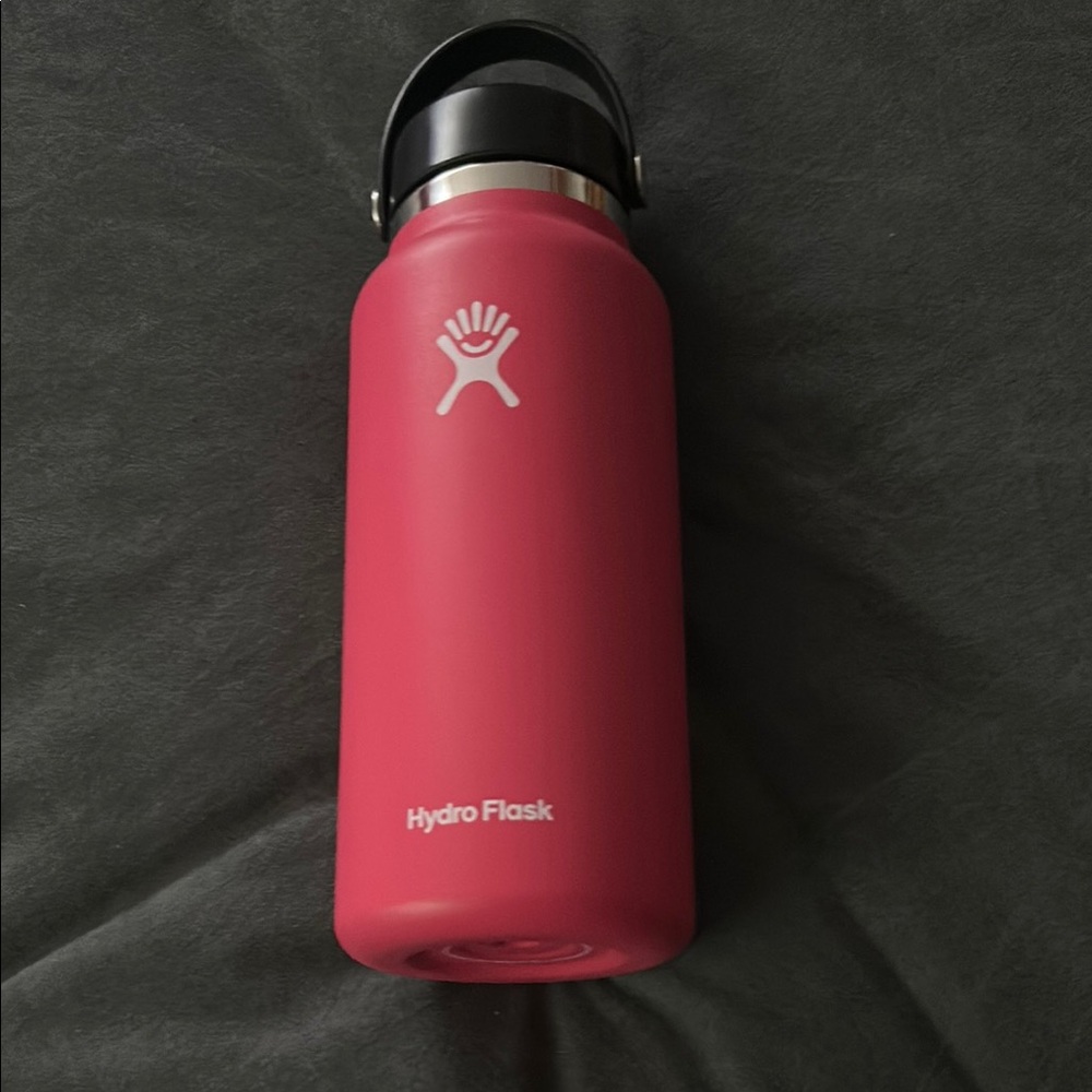 Hydro Flask Pink Bottle with Black Lid